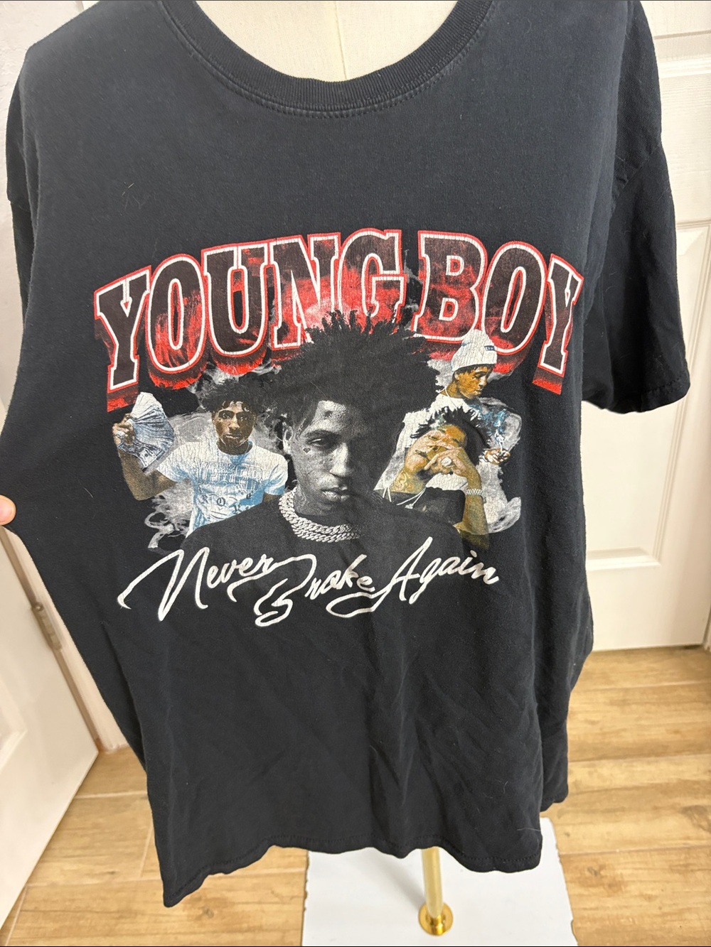Graphic Black Men's T-Shirt - Never Broke Again